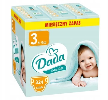 Підгузки Dada Extra Soft Розмір 3 4-9 кг 324 шт.