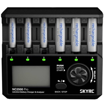 Зарядний пристрій SkyRC NC2500 Pro для акумуляторів AA / AAA DC 12V / 3A LCD QC 3.0 USB