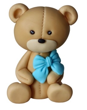 Коричневий плюшевий ведмедик міні-статуетка помадка торт прикраса однорічний / Хрещення