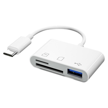 3 in 1 Type C TF SD Card Reader концентратор SD до USB C адаптер for Phone Computer