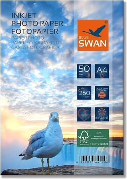 Глянцевая фотобумага Blue Swan A4 260 г 50 шт