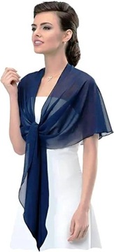 Шифоновий шарф, вечірні сукні,для випускного вечора-розпродаж-темно-синій - 46 x 132 см