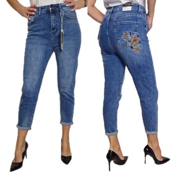 Штани жіночі класичні джинси з нашивками фірми M. SARA roz S