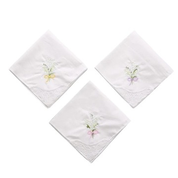 Дами Бавовна Вишивка Handkerchiefs Жінки М'які Тверді Цукерки Колір Квітка