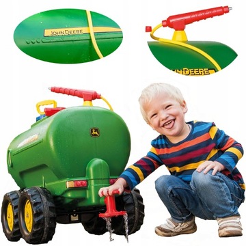 ПРИЦЕП JOHN DEERE С ДВУМЯ ОСЯМИ ДЛЯ ТРАКТОРА ROLLY TOYS НАСОС 30L