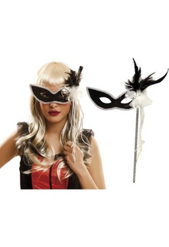 Карнавальная маска Венецианская повязка на глаза черная
