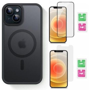 Чехол для iPhone 13 / iPhone 14 для MagSafe case + стекло + пленка 9D / цвета