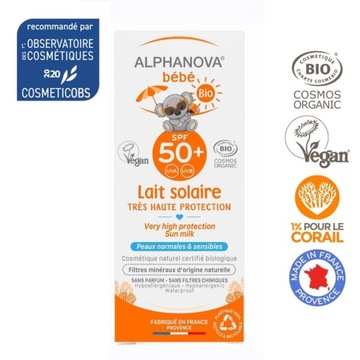 Alphanova Bebe, сонцезахисний крем з високим SPF 50+, 50 г