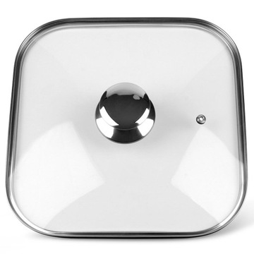 Квадратная стеклянная крышка для сковороды 26x26 см
