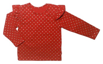 Блузка для дівчинки з блискітками і оборками Chrisma Червона 116 RU