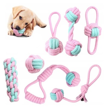 Набор игрушек Игрушки для собак рывок прорезыватель диск розовый 7 элементов