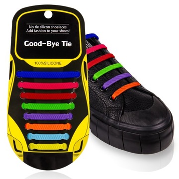Силиконовые резиновые шнурки mix цвета радуги