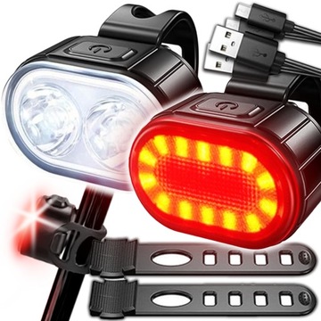 Велосипедний ліхтар передній задній світлодіодний велосипедний кермо потужний USB яскравий