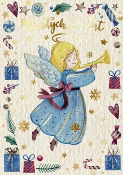 Різдвяна листівка з ангелом чарівні PP2219