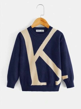 SHEIN ТЕМНО-СИНИЙ СВИТЕР ДЛЯ МАЛЬЧИКОВ BASIC 110-116 LSA