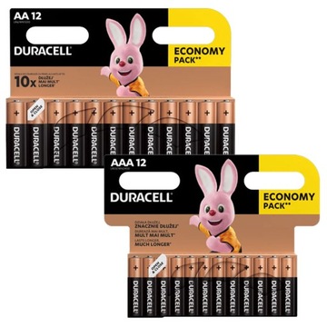 24x Duracell батареи набор 12 AAA + 12 AA