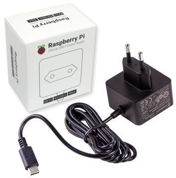 Блок питания Raspberry Pi 4B USB-C 5.1 V 3A 15W черный 1,5 м AC 100-240V