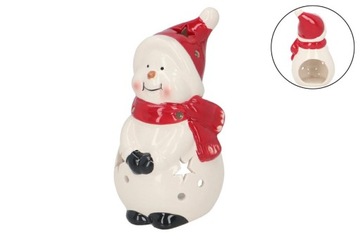 Подсвечник фонарь керамическая статуэтка снеговик украшения рождественские украшения