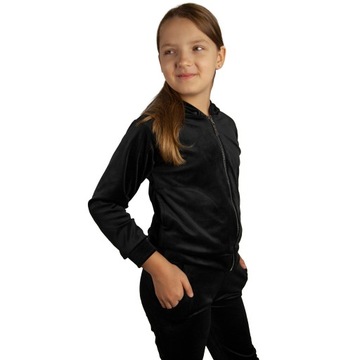 Велюровый спортивный костюм черный на молнии размер 140 польский продукт