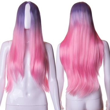 Перука волосся омбре барвистий Рожевий Фіолетовий