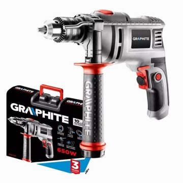 Ударная дрель 650 Вт, чемодан GRAPHITE 58G726