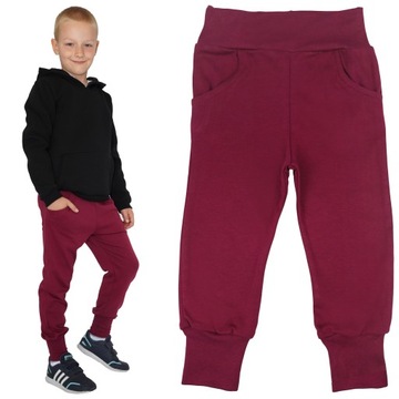 Бордовые брюки для мальчиков хлопок карманы 122
