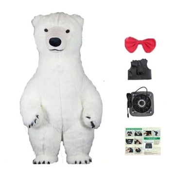 Рекламный костюм белый медведь живой талисман надувной 2 м