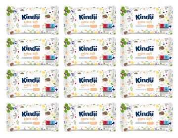 Kindii Extra Soft алоэ салфетки 12 x 60 шт.