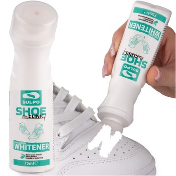 Крем для обуви белая жидкая краска отбеливатель для кожи с губкой SULPO 75 мл