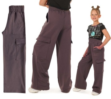 Утепленные брюки-карго широкие брюки WIDE LEG roz.164 Prod.PL