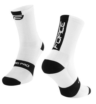 Велосипедные носки FORCE LONG Pro бело-черные 42-46