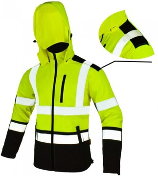 Водонепроникна робоча куртка світловідбиваюча Softshell попереджувальна жовта 3XL
