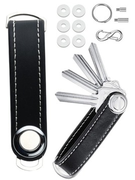 Брелок для ключей, органайзер для ключей, кожаный черный брелок для ключей, практичный
