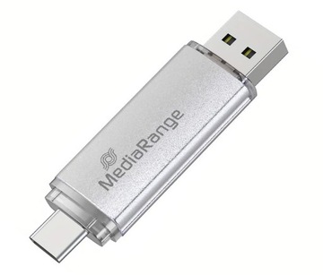 ФИРМЕННАЯ ФЛЕШКА 2В1 USB-C OTG USB-A 128GB АЛЮМИНИЕВЫЕ ЗАГЛУШКИ USB СМАРТФОН