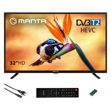 32-ДЮЙМОВИЙ ТЕЛЕВІЗОР MANTA DVBT2 / HEVC LED TV HDMI USB