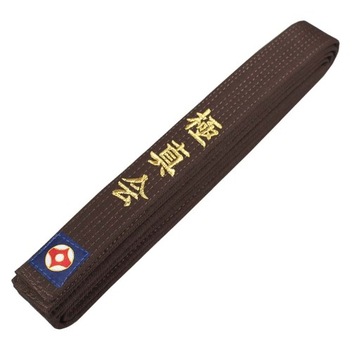 Ремені коричневий пояс з вишивкою Kyokushin 300 см