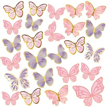Вафельні метелики 3D метелики для торта 25шт [4-6 см]
