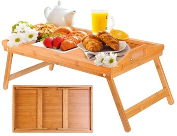 Стол для завтрака складной деревянный бамбук 64 x 24 x 30 см-практичный