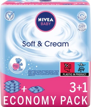 Серветки Nivea Baby Soft Cream 4 x 63 шт
