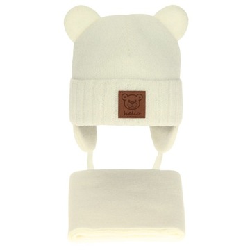 Зимова шапка з шарфом 42-44 см теплий дитячий зимовий комплект R. 74 / 80
