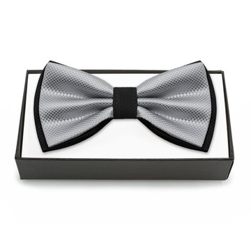 Мужской галстук-бабочка серо-черный элегантный галстук-бабочка