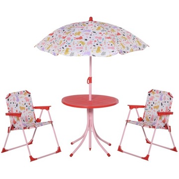 Набор детской мебели для сада 4 шт 3-5 лет зонтик красный