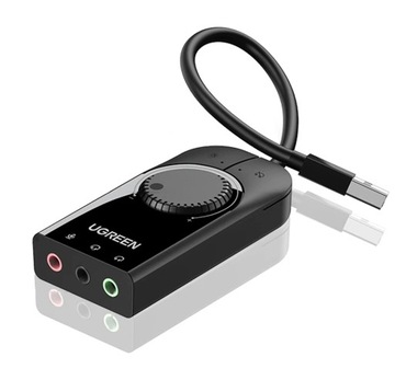 UGREEN зовнішня звукова карта USB mini JACK 3,5 мм навушники мікрофон
