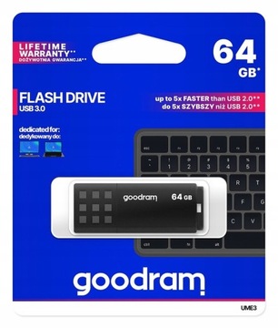 Флешка GOODRAM UME3 64GB USB 3.2 черный высокоскоростной