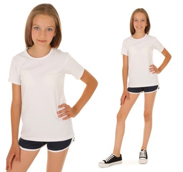 Біла футболка для фізкультури, Шкільна футболка-128