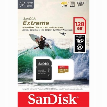 Карта пам'яті SanDisk Extreme micro 128GB 190MB / s