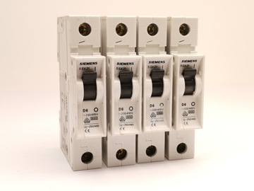 Автоматический выключатель Siemens 5sx21 D6, набор из 4 шт.