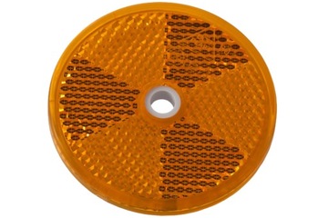 Круглый отражатель с отверстием оранжевый диаметр 60 мм светоотражающий свет