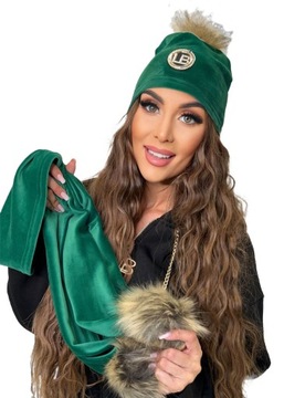 Комплект велюровая шапка шарф Лола Бьянка зима