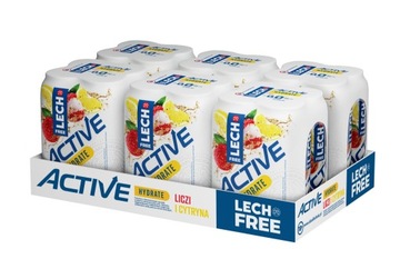 Безалкогольне пиво Lech Free ароматизований Активний лічі лимон 24x 500ml 6x 4pack